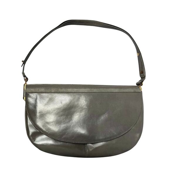 NWT Vintage Rodo Gray Leather Accordion Shoulder Bag - Deadstock Italian Purse - Picture 1 of 10